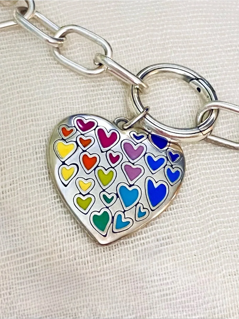 James Avery Full of Love Enamel Heart Dangle Charm | 925 Sterling Silver